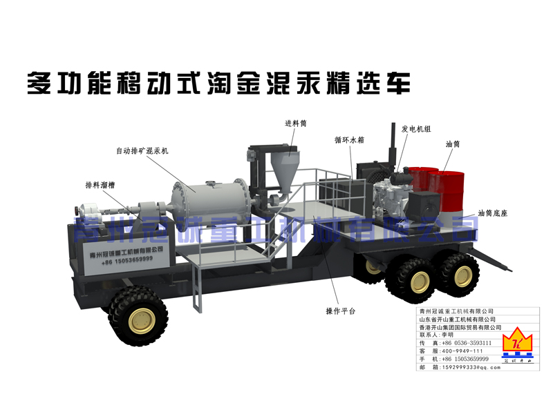 多功能移動(dòng)式混汞淘金精選車